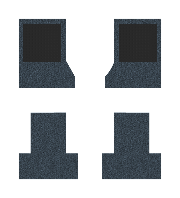 Crew and Passenger Floor Mats w/Heel Pads