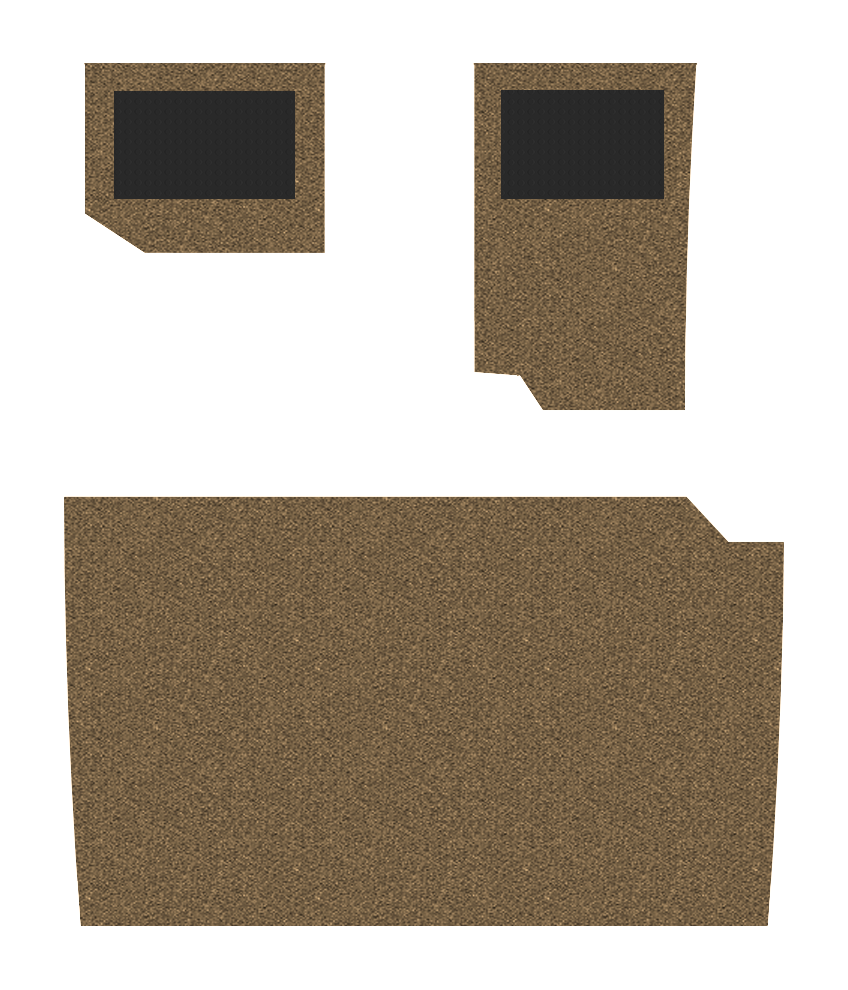 Two-piece crew mats w/ Heel Pads and passenger mat