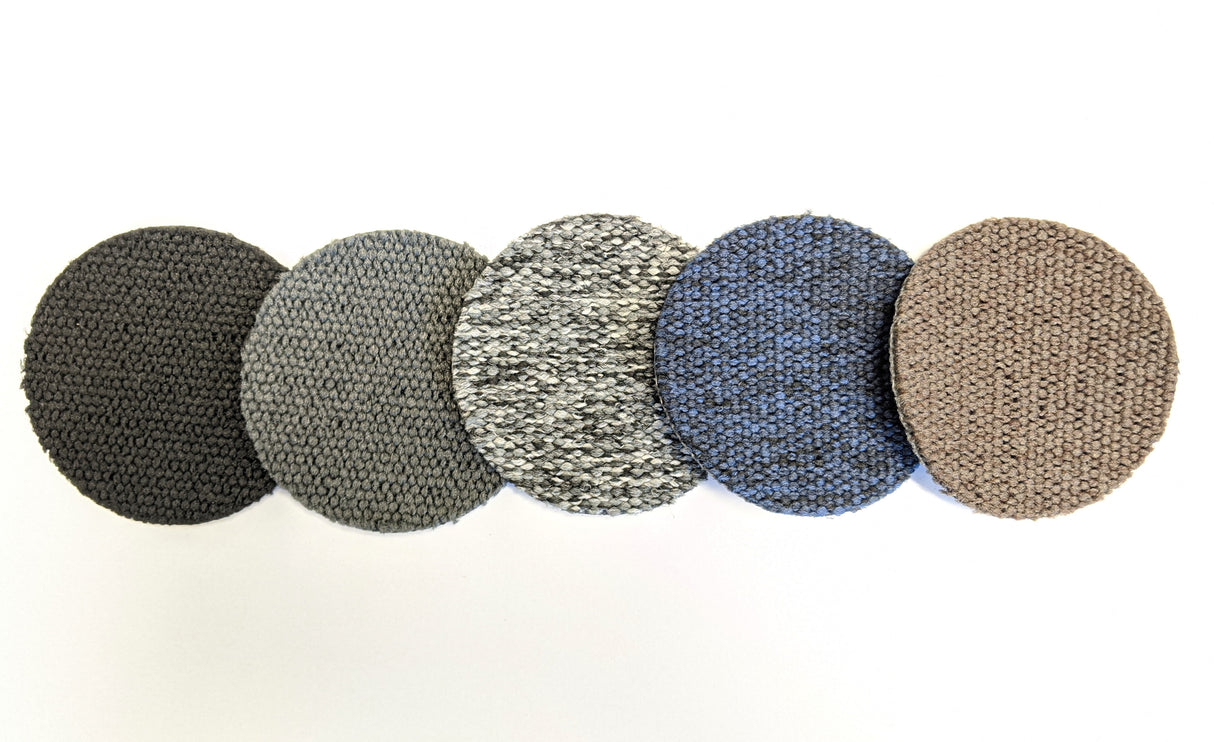 Onyx, Fossil, Pebble, Kona Blue, Carob